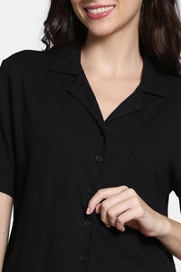 Zivame 2 Mile Fashion Knit Cotton Loungewear Set - Black Beauty — thumbnail 6